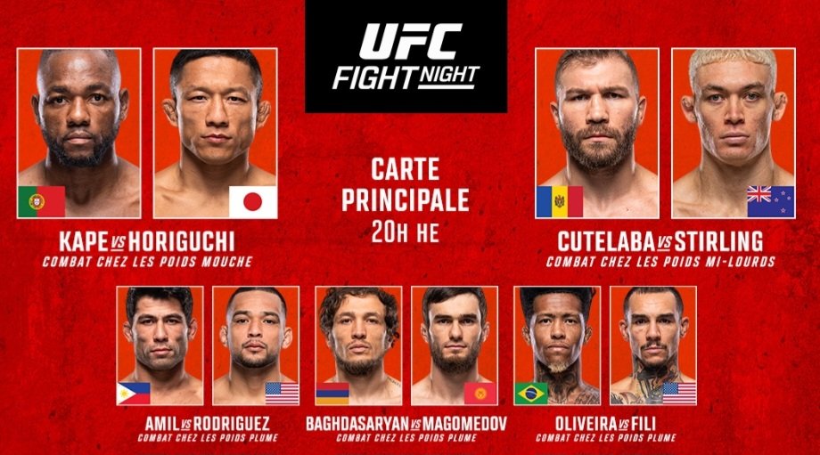 نتائج عرض UFC Vegas 119: كاب يسقط هوريغوتشي وستيرلينغ يواصل سلسلة انتصاراته