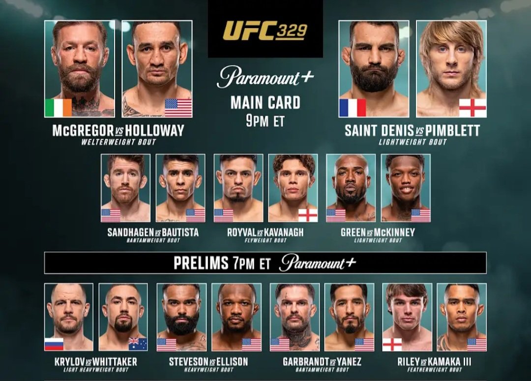 موعد عرض UFC 329 في الوطن العربي والقنوات الناقلة