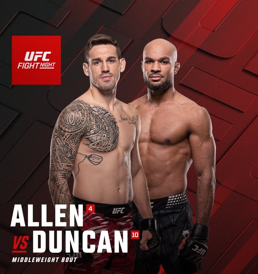 صدام مرتقب في لاس فيغاس.. ألين ودنكان يتصدران بطاقة UFC Vegas 122