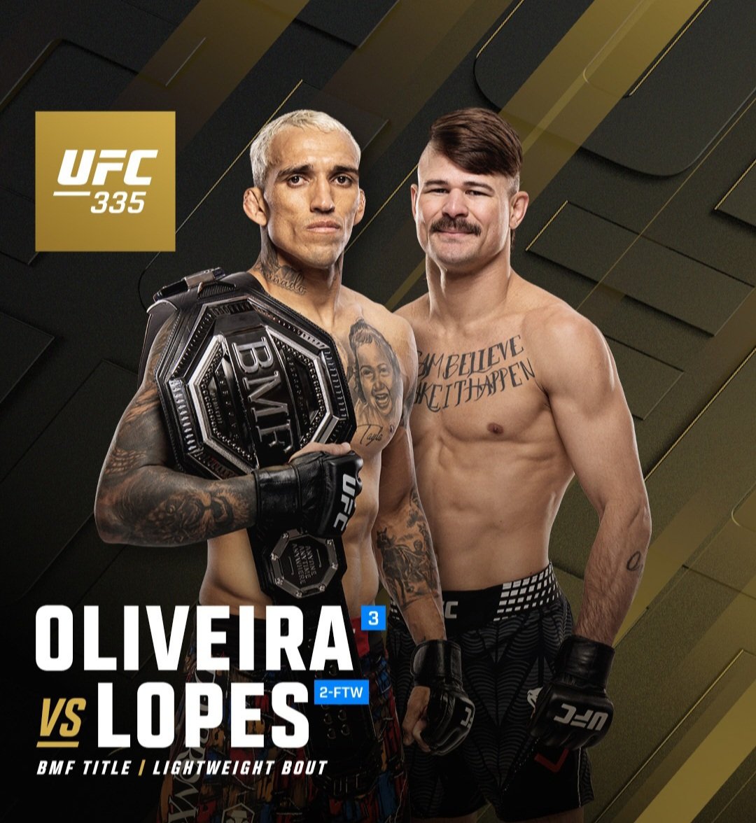 تشارلز أوليفيرا يضع لقب BMF على المحك أمام دييجو لوبيز في UFC 335