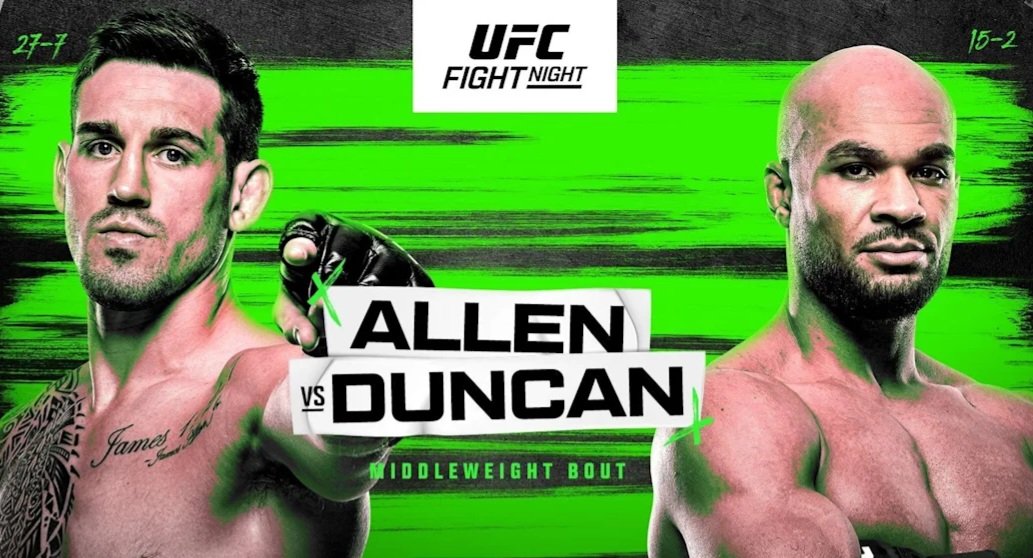 بريندان ألين يخنق دنكان في الجولة الأخيرة ويقترب من سباق اللقب.. نتائج UFC Vegas 122 كاملة